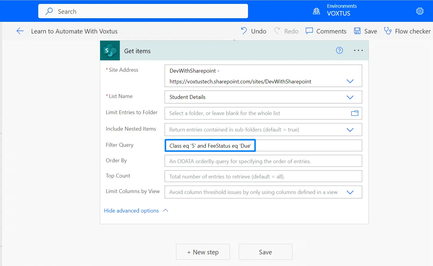 PowerAutomateFilterQuery